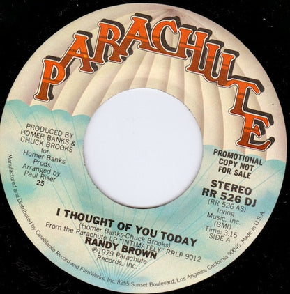 Randy Brown (2) : I Thought Of You Today (7", Single, Promo)