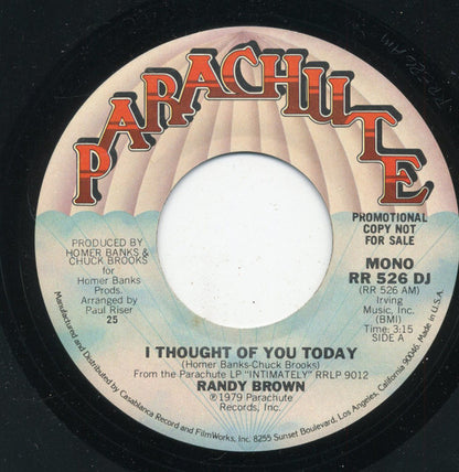 Randy Brown (2) : I Thought Of You Today (7", Single, Promo)