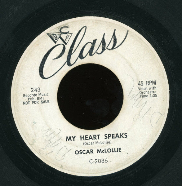 Oscar McLollie : My Heart Speaks / Convicted (7", Promo)