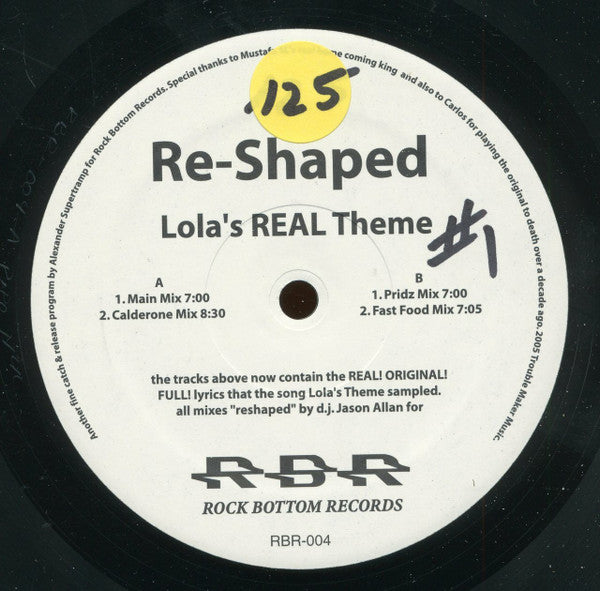 Shapeshifters : Reshaped - Lola's Real Theme (12", Unofficial)