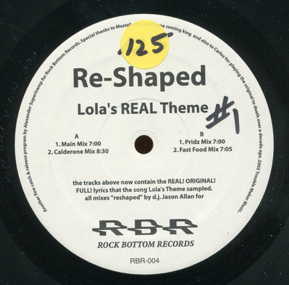 Shapeshifters : Reshaped - Lola's Real Theme (12", Unofficial)