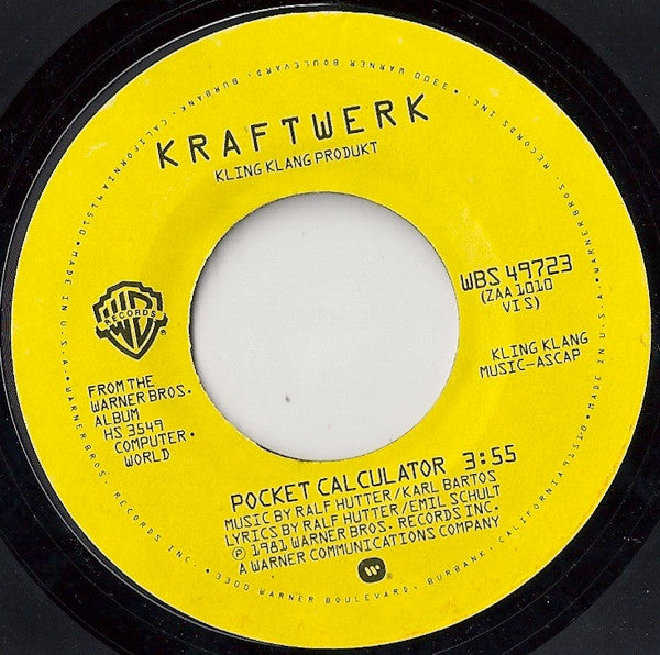 Kraftwerk : Pocket Calculator (7", Styrene)