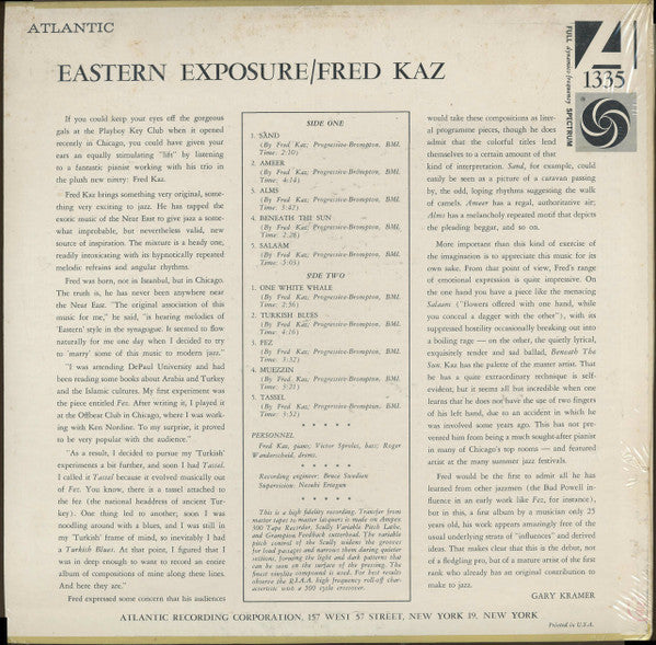 Fred Kaz : Eastern Exposure (LP, Album, Mono)