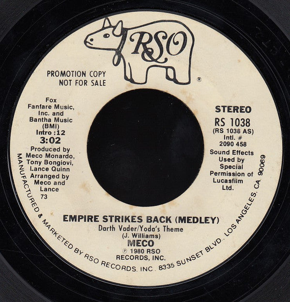 Meco Monardo : Empire Strikes Back (Medley) (7", Single, Mono, Promo, Styrene, Ter)