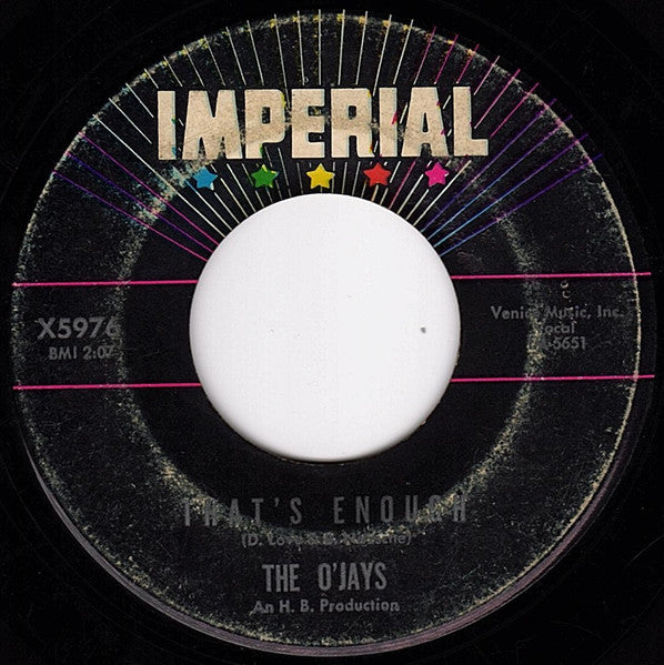 The O'Jays : Lonely Drifter / That's Enough (7")