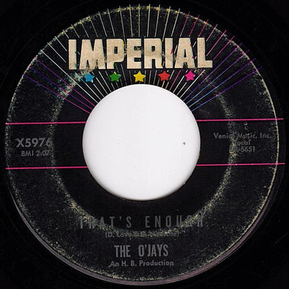 The O'Jays : Lonely Drifter / That's Enough (7")