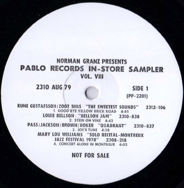 Various : Pablo Records In-Store Sampler Vol. VIII (LP, Promo, Smplr)