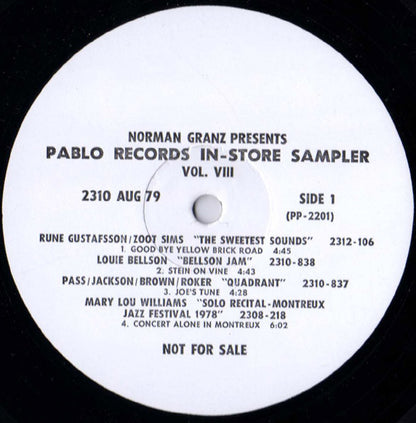 Various : Pablo Records In-Store Sampler Vol. VIII (LP, Promo, Smplr)