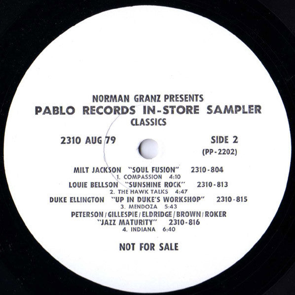 Various : Pablo Records In-Store Sampler Vol. VIII (LP, Promo, Smplr)