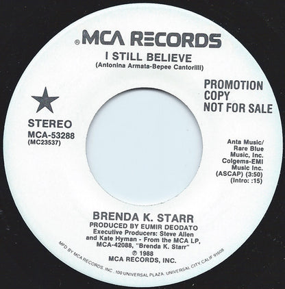 Brenda K. Starr : I Still Believe (7", Single, Promo)