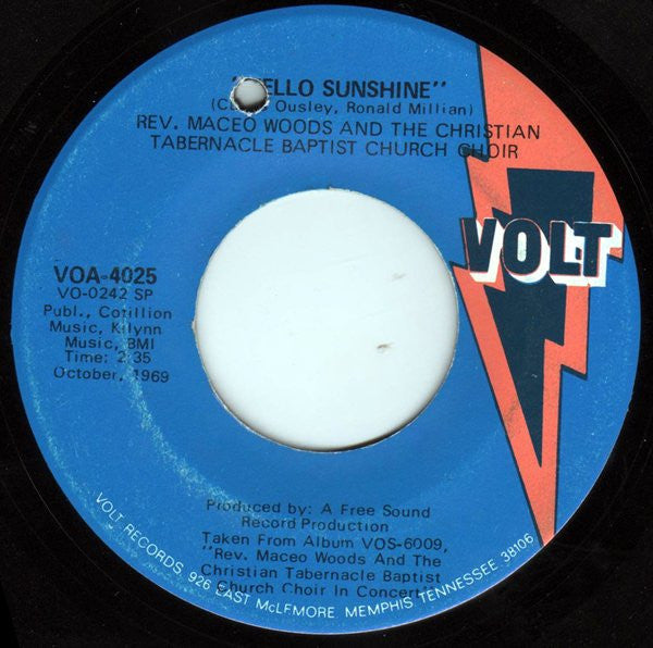 Maceo Woods And The Christian Tabernacle Concert Choir : Amazing Grace / Hello Sunshine (7", Single, Spe)