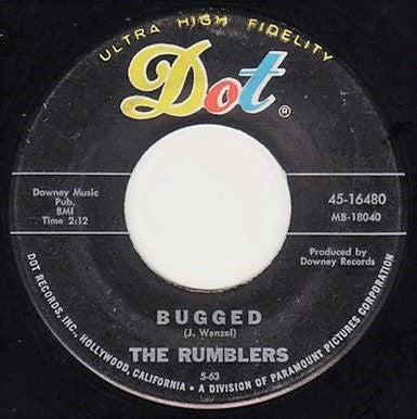 The Rumblers : Angry Sea (Waimea) / Bugged (7")