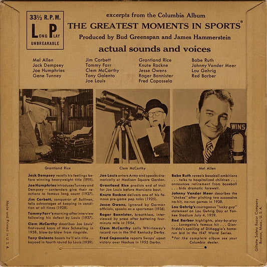Various : Excerpts From The Greatest Moments In Sports (7", EP, Styrene)