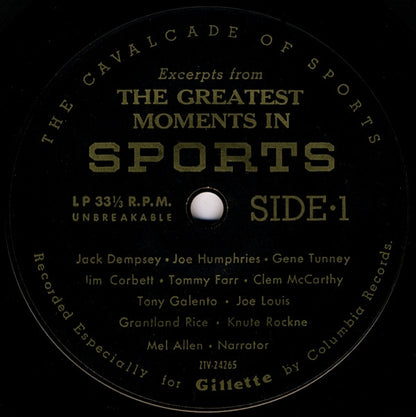 Various : Excerpts From The Greatest Moments In Sports (7", EP, Styrene)