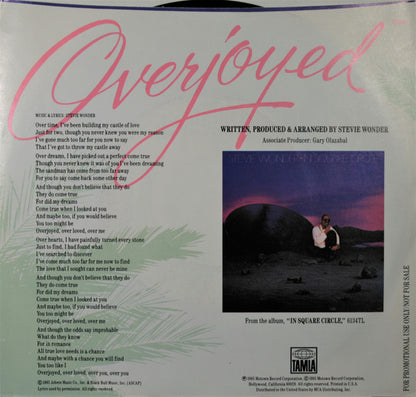 Stevie Wonder : Overjoyed (7", Promo)