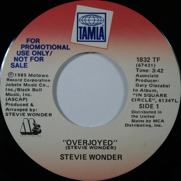 Stevie Wonder : Overjoyed (7", Promo)