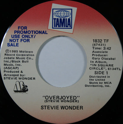 Stevie Wonder : Overjoyed (7", Promo)