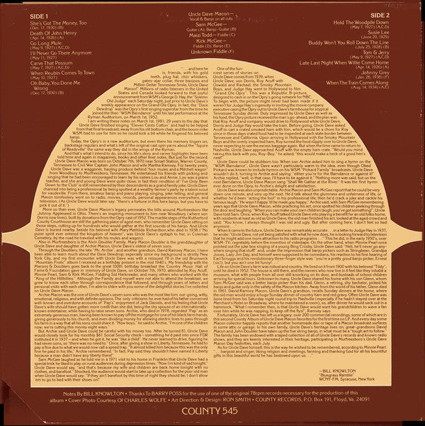 Uncle Dave Macon & His Fruit Jar Drinkers : Go Long Mule (LP, Comp)