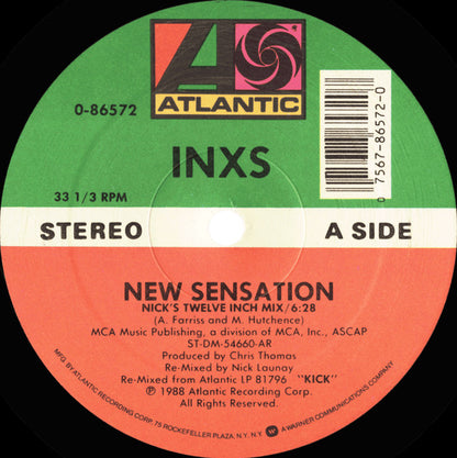INXS : New Sensation (Nick Twelve Inch Mix) (12", Single, All)