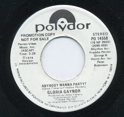 Gloria Gaynor : Anybody Wanna Party? (7", Single, Promo, 16)