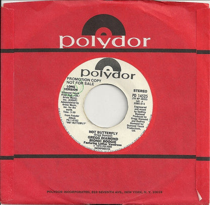 Gregg Diamond, Bionic Boogie Featuring Luther Vandross : Hot Butterfly (7", Single, Promo, Styrene)