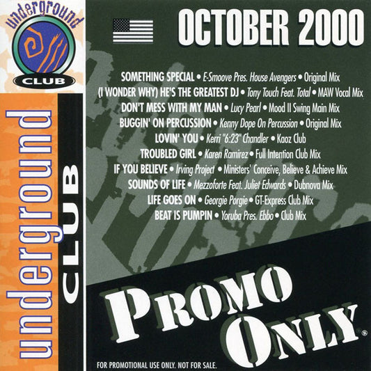 Various : Promo Only Underground Club: October 2000 (CD, Comp, Promo)