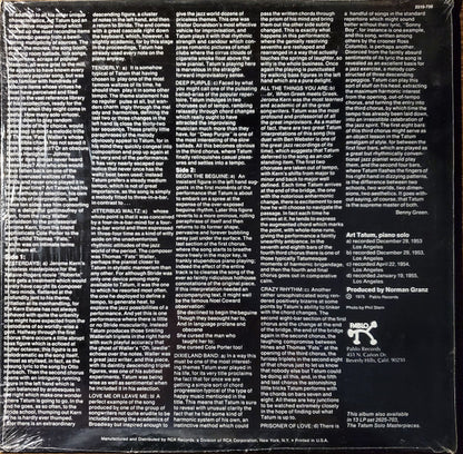 Art Tatum : The Tatum Solo Masterpieces, Vol. 3 (LP, Comp, RCA)