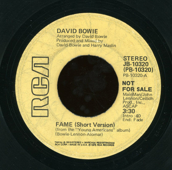David Bowie : Fame (7", Single, Promo)