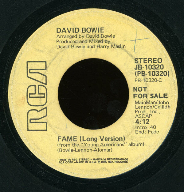 David Bowie : Fame (7", Single, Promo)
