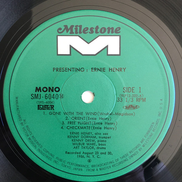 Ernie Henry : Presenting Ernie Henry (LP, Album, Mono, RE)