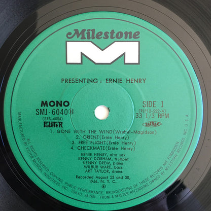 Ernie Henry : Presenting Ernie Henry (LP, Album, Mono, RE)