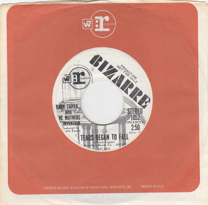 Frank Zappa And The Mothers : Tears Began To Fall (7", Single, Mono, Promo)