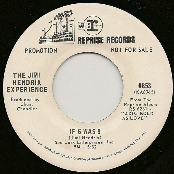 The Jimi Hendrix Experience : Stone Free / If 6 Was 9 (7", Single, Mono, Promo, San)
