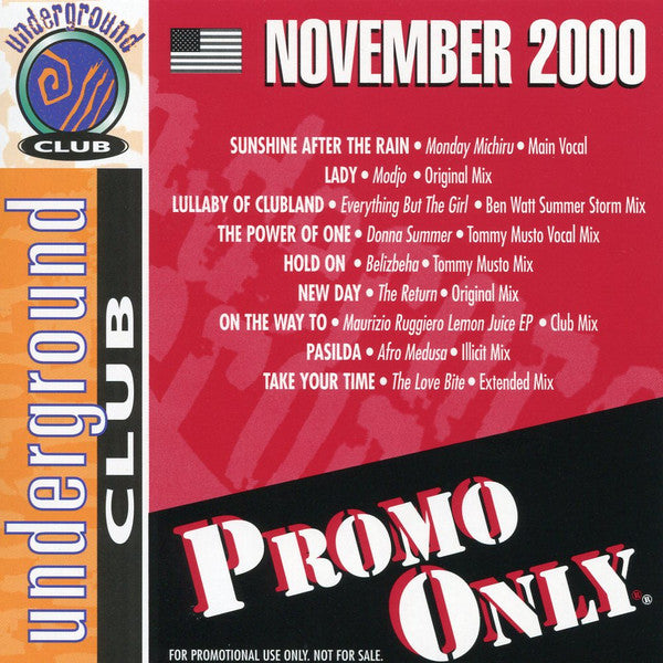 Various : Promo Only Underground Club: November 2000 (CD, Comp, Promo)