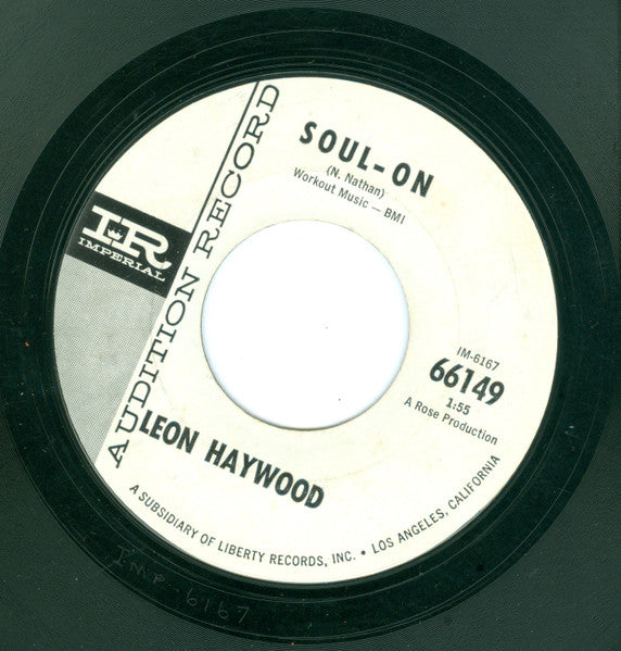 Leon Haywood : 1-2-3 / Soul On (7", Single, Promo, Styrene)