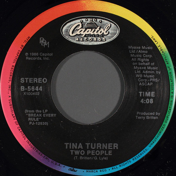 Tina Turner : Two People (7", Single, Spe)