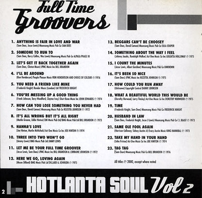 Various : Full Time Groovers (Hotlanta Soul Vol 2) (CD, Comp)