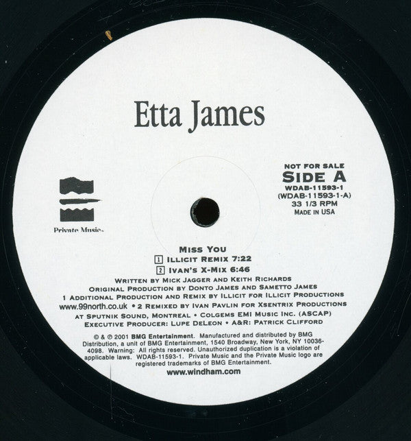 Etta James : Miss You (12", Promo)