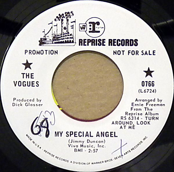 The Vogues : My Special Angel (7", Single, Promo)