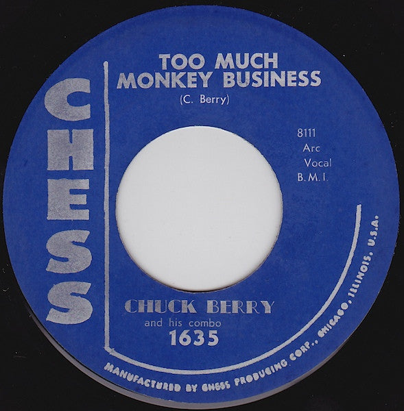 Chuck Berry & His Combo : Brown Eyed Handsome Man / Too Much Monkey Business (7", RP)