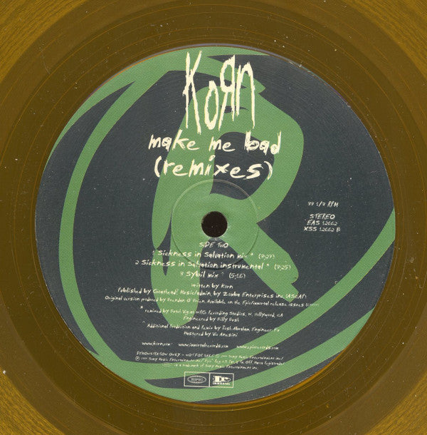 Korn : Make Me Bad (12", Promo, Yel)