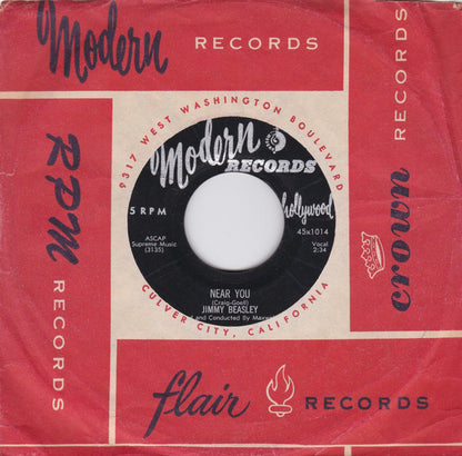 Jimmy Beasley : Near You / I'm So Blue (7", Single)