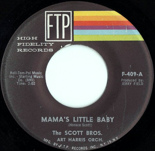 The Scott Brothers, Arthur Harris And His Orchestra : Mama's Little Baby / Cindy Oh Cindy (7")
