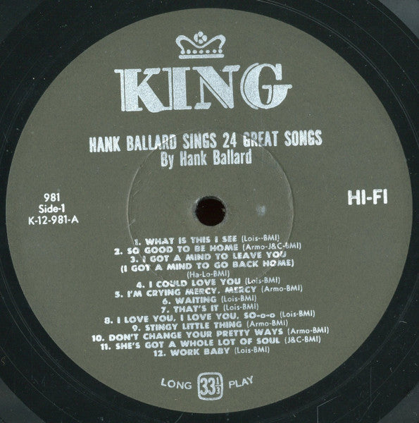 Hank Ballard & The Midnighters : Hank Ballard Sings 24 Great Songs (LP)