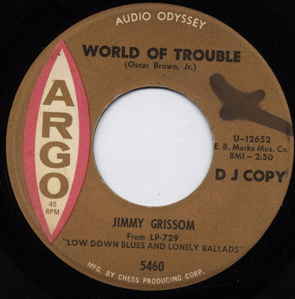 Jimmy Grissom : Mean And Evil Woman Blues / World Of Trouble (7", Promo)