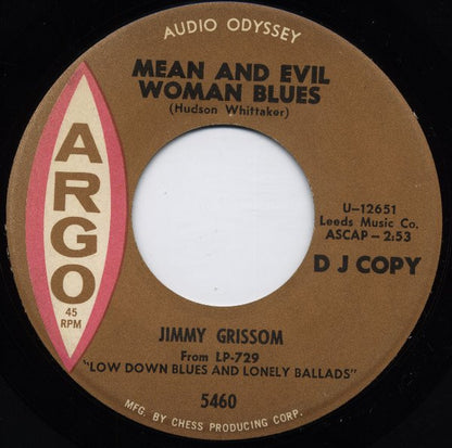 Jimmy Grissom : Mean And Evil Woman Blues / World Of Trouble (7", Promo)
