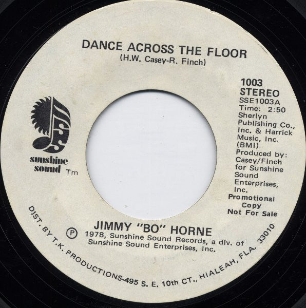 Jimmy "Bo" Horne : Dance Across The Floor (7", Promo, Styrene)