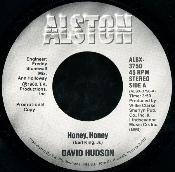 David Hudson (2) : Honey, Honey  (7", Promo)