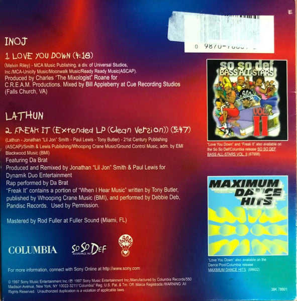 Inoj / Lathun : Love You Down / Freak It (CD, Single)