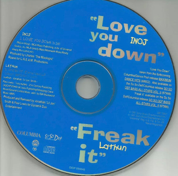 Inoj / Lathun : Love You Down / Freak It (CD, Single)